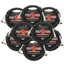 Pig Hog Tour Grade 6 ft Instrument Cable 1/4" to 1/4" Right Angle Connectors (PH6RR) - 8 Pack