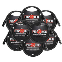 Pig Hog 8mm XLR Microphone Cable Male to Female 3 Ft Fully Balanced Premium Mic Cable - 8 Pack