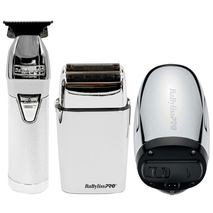 BabyLiss Pro Vibe FX Cord/Cordless Massager FXSSM1 with LIMITEDFX Collection Limited Edition Trimmer and Double Foil Shaver FXDUOFS2TS