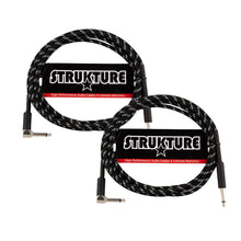 Strukture Instrument Cable 10ft. Right Angle (Black/Silver) - 2 Pack