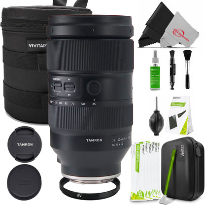 Tamron 35-150mm f/2-2.8 Di III VXD Lens (Nikon Z) with 82mm UV filter (vivitar) and Premium Lens Case 6" Well Padded + Cleaning Kit