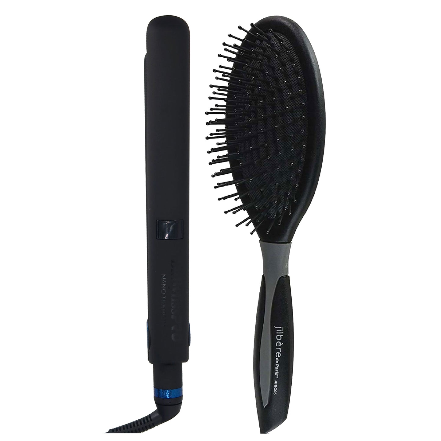 BaByliss Pro Nano Titanium LIMITED EDITION 1" Digital Flat Iron BNTMB4095TUC with Conair Pro Ergo-Grip Detangler Brush