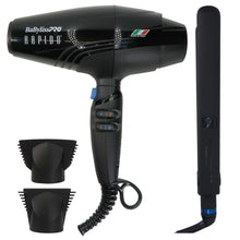 BaByliss Pro Nano Titanium LIMITED EDITION 1" Digital Flat Iron BNTMB4095TUC with Rapido Nano Titanium Italian Performance Lightest Hair Dryer BRAP1