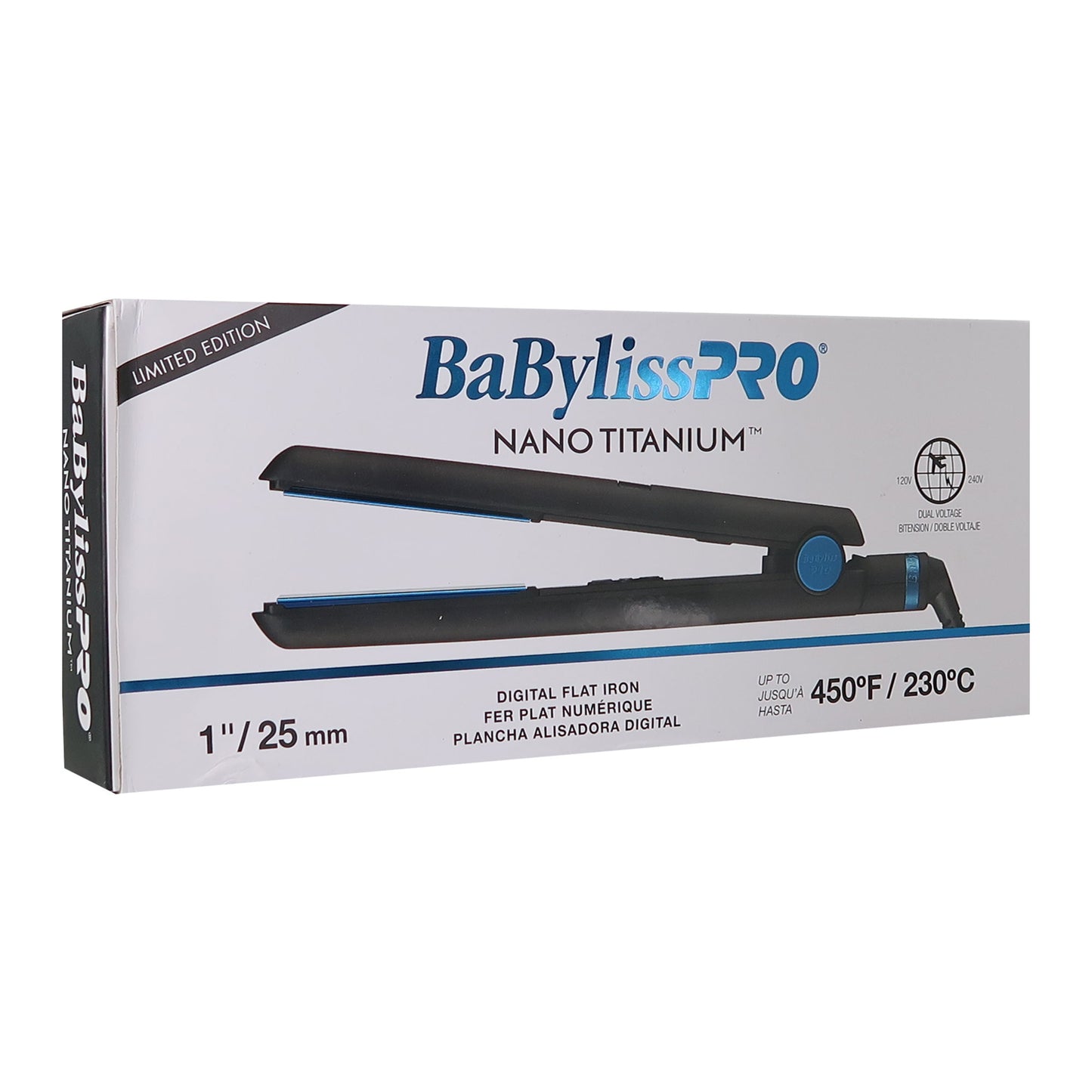 BaByliss Pro Porcelain Ceramic Gift Box (Dryer, Waver, Curling Iron) BPPP7 with Nano Titanium LIMITED EDITION 1" Digital Flat Iron BNTMB4095TUC