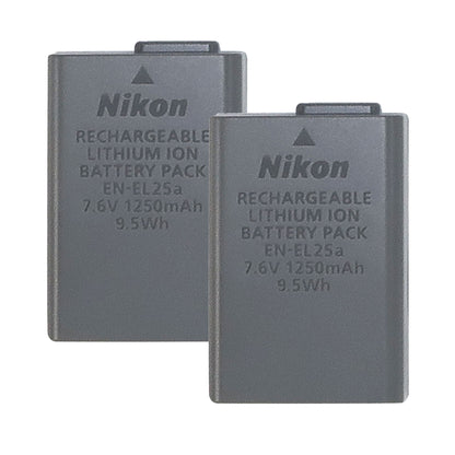 2x Nikon EN-EL25a Rechargeable Lithium-Ion Battery (7.6V, 1120mAh)