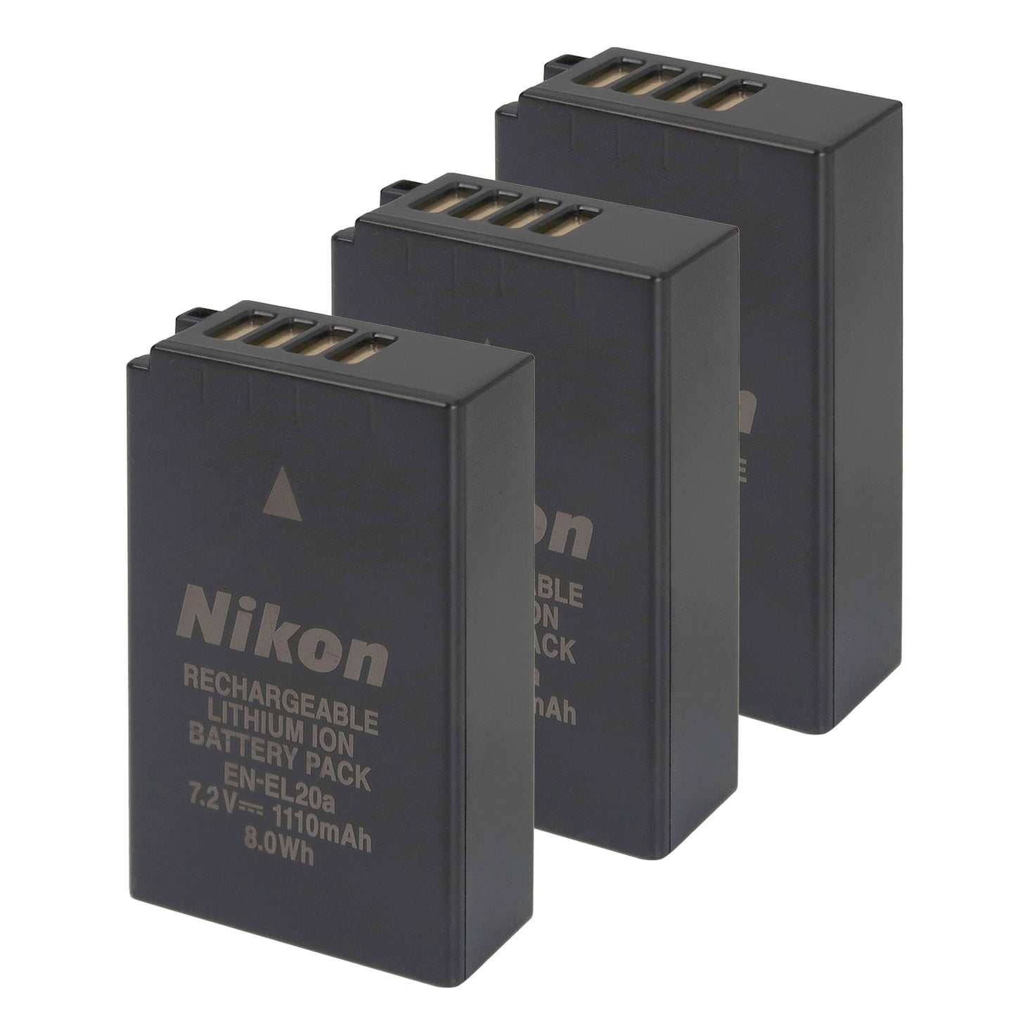Nikon EN-EL20a Rechargeable Lithium-Ion Battery Pack (7.2V, 1110mAh) - 3 Pack