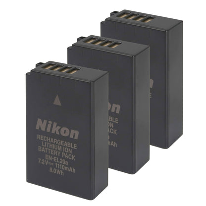 Nikon EN-EL20a Rechargeable Lithium-Ion Battery Pack (7.2V, 1110mAh) - 3 Pack