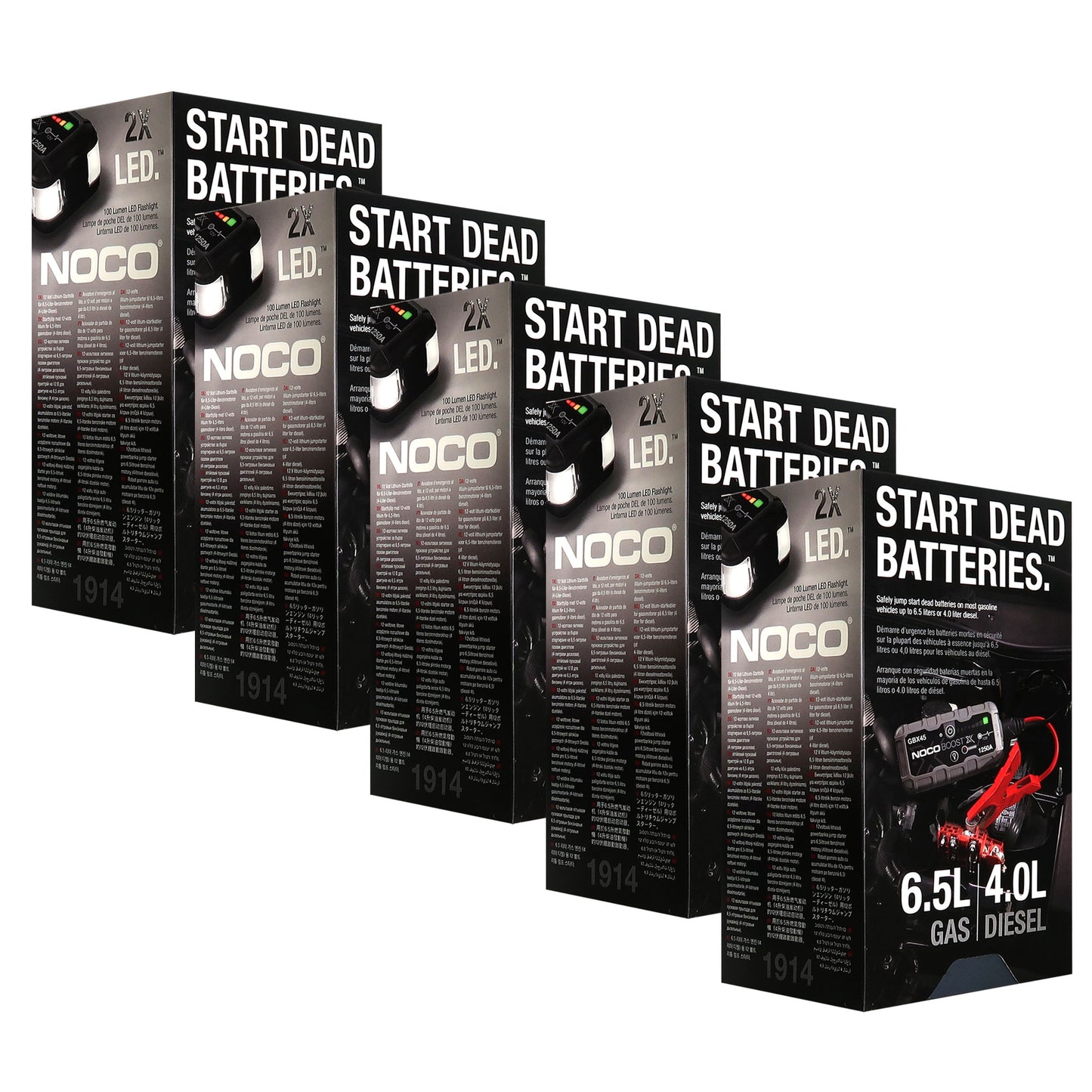 NOCO Boost X GBX45 1250-Amp 12V UltraSafe Jump Starter - 5 Pack