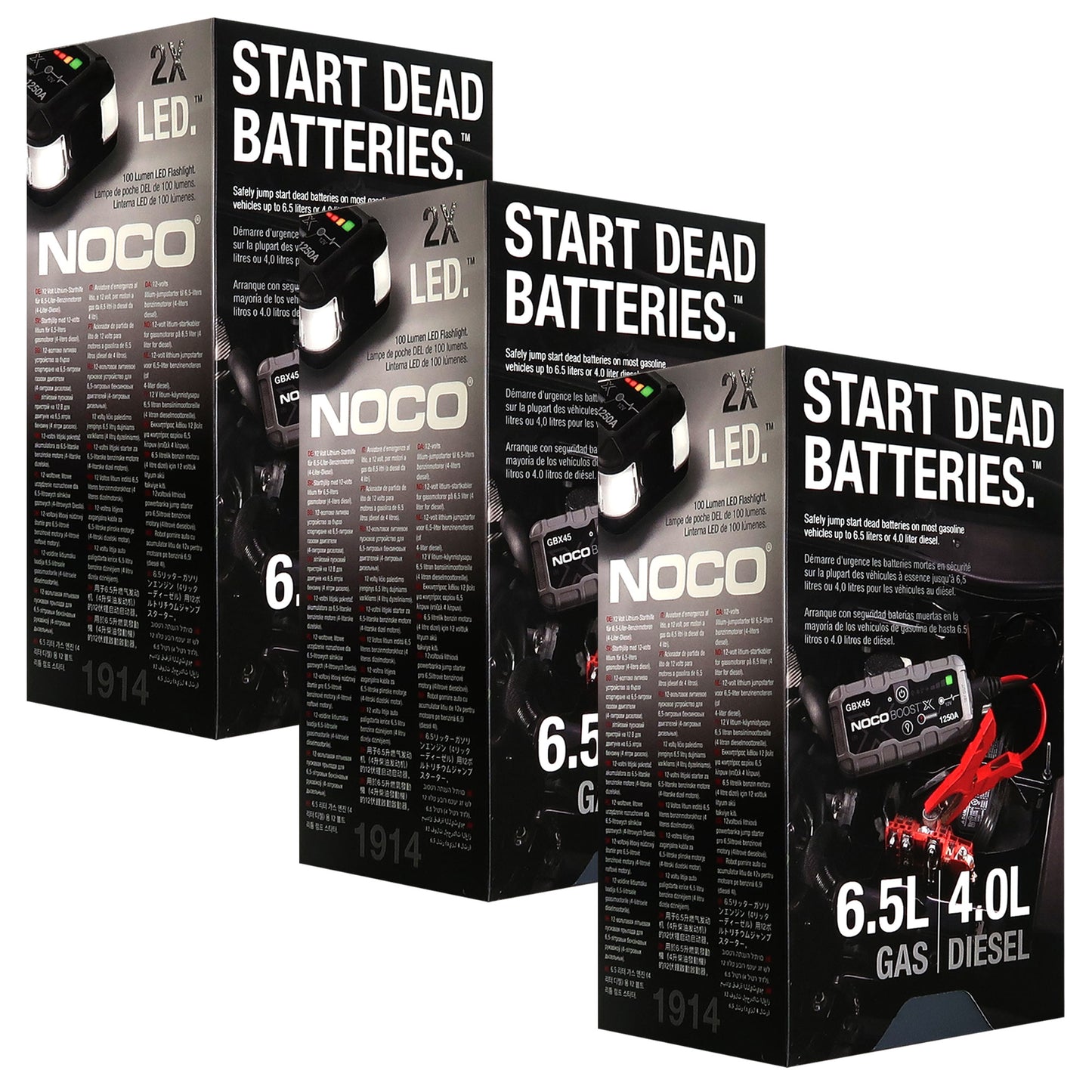 NOCO Boost X GBX45 1250-Amp 12V UltraSafe Jump Starter - 3 Pack