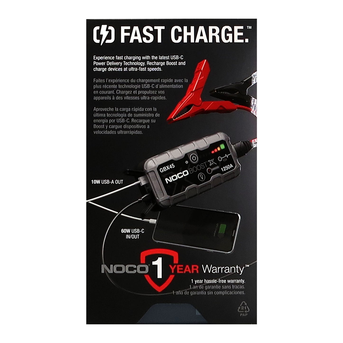 NOCO Boost X GBX45 1250-Amp 12V UltraSafe Jump Starter - 3 Pack