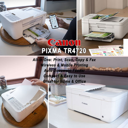 Canon PIXMA TR4720 Wireless All-in-One Printer (White)