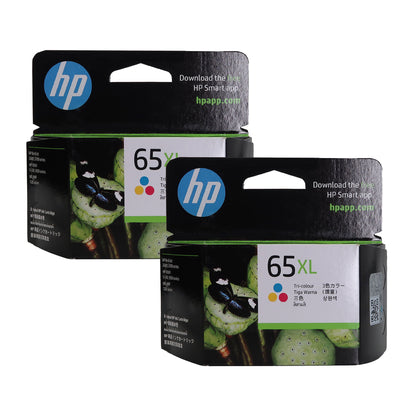 2 Pack HP 65XL Tri-color Original Ink Cartridge, N9K03AA