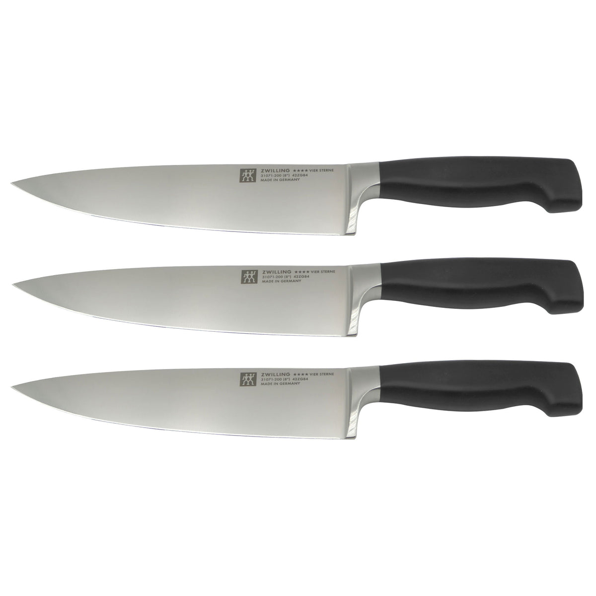 3x ZWILLING Four Star 8" Chef's Knife