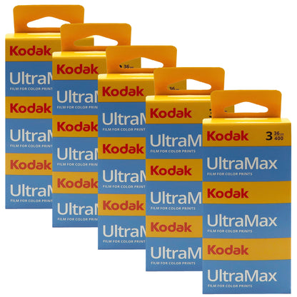 5x Kodak UltraMax Unit 400 Color Negative Film (35mm, 36 Exposures) - 3 Pack