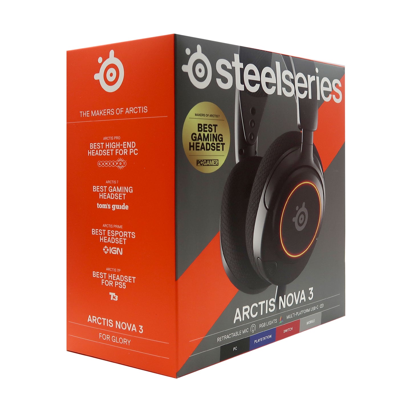 SteelSeries Arctis Nova 3 Multi-Platform Gaming Headset with RGB Lights for PC, PS5, PS4, Switch and Mobile