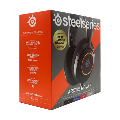 SteelSeries Arctis Nova 3 Multi-Platform Gaming Headset with RGB Lights for PC, PS5, PS4, Switch and Mobile