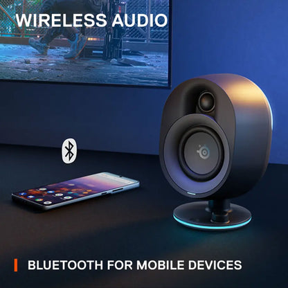 SteelSeries Arena 7 Reactive RGB Illuminated 2.1 Gaming Speakers with Powerful Bass, Subwoofer, and Bluetooth - For PC, PlayStation, Mobile