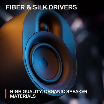 SteelSeries Arena 7 Reactive RGB Illuminated 2.1 Gaming Speakers with Powerful Bass, Subwoofer, and Bluetooth - For PC, PlayStation, Mobile