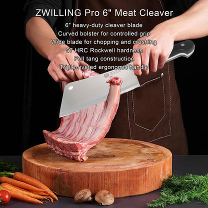 ZWILLING Pro 6" Meat Cleaver with ZWILLING Pro 5.5" Flexible Boning Knife
