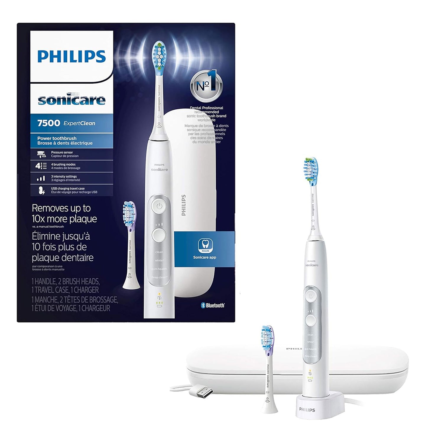 Philips Sonicare ExpertClean 7500 Rechargeable Electric Toothbrush HX9690/06 (White)