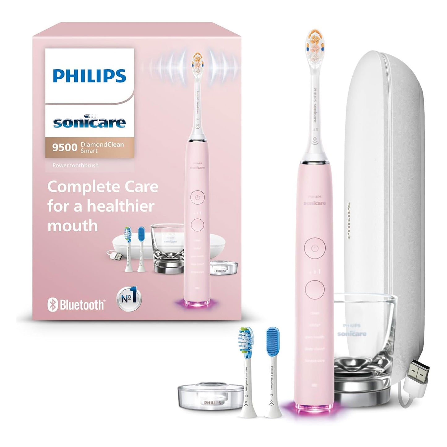 Philips Sonicare DiamondClean Smart 9500 Electric Toothbrush HX9923/21 (Pink)