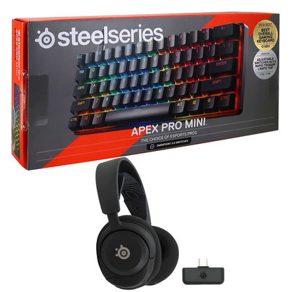 SteelSeries Arctis Nova 5 Wireless Gaming Headset - Black + SteelSeries Apex Pro Mini Wired OmniPoint Gaming Keyboard Gen 3 (Black)