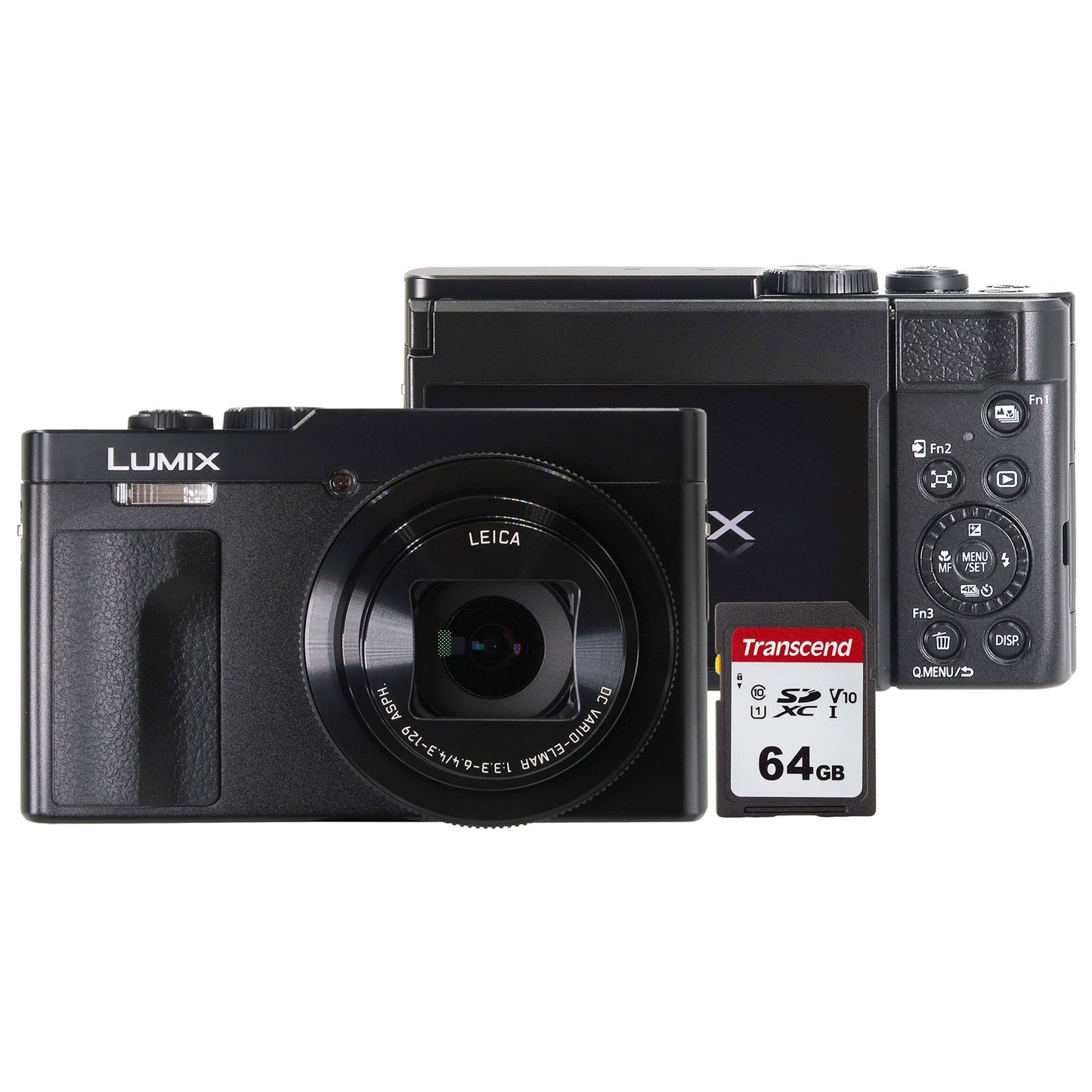 Panasonic Lumix ZS99 20.3MP 30X Optical Zoom Digital Camera (Black) + Transcend 64GB 300S SDXC Class 10 Memory Card