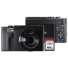 Panasonic Lumix ZS99 20.3MP 30X Optical Zoom Digital Camera (Black) with Transcend 64GB 300S SDXC Class 10 Memory Card