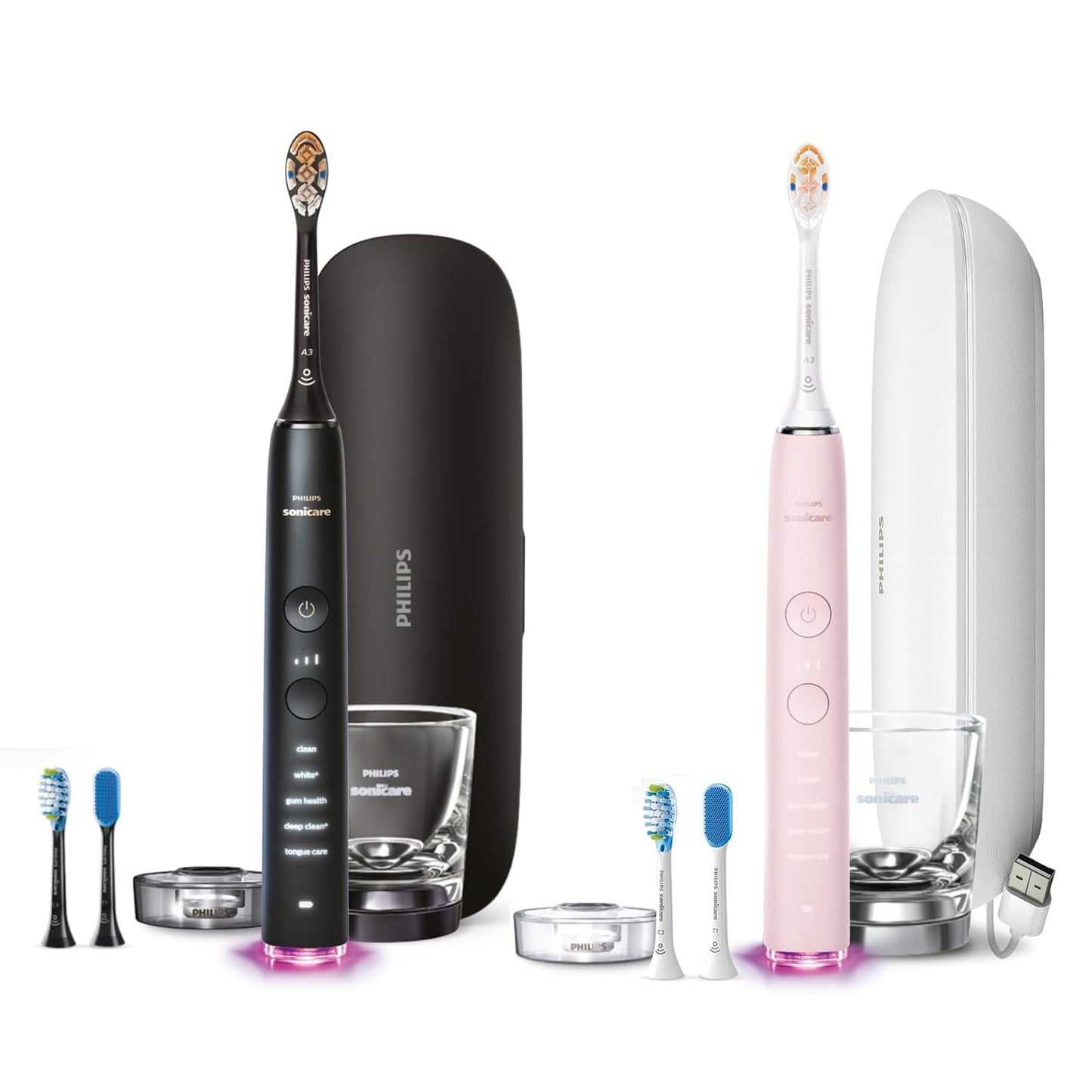 Philips Sonicare DiamondClean Smart 9500 Electric Toothbrush HX9923 Black and Pink