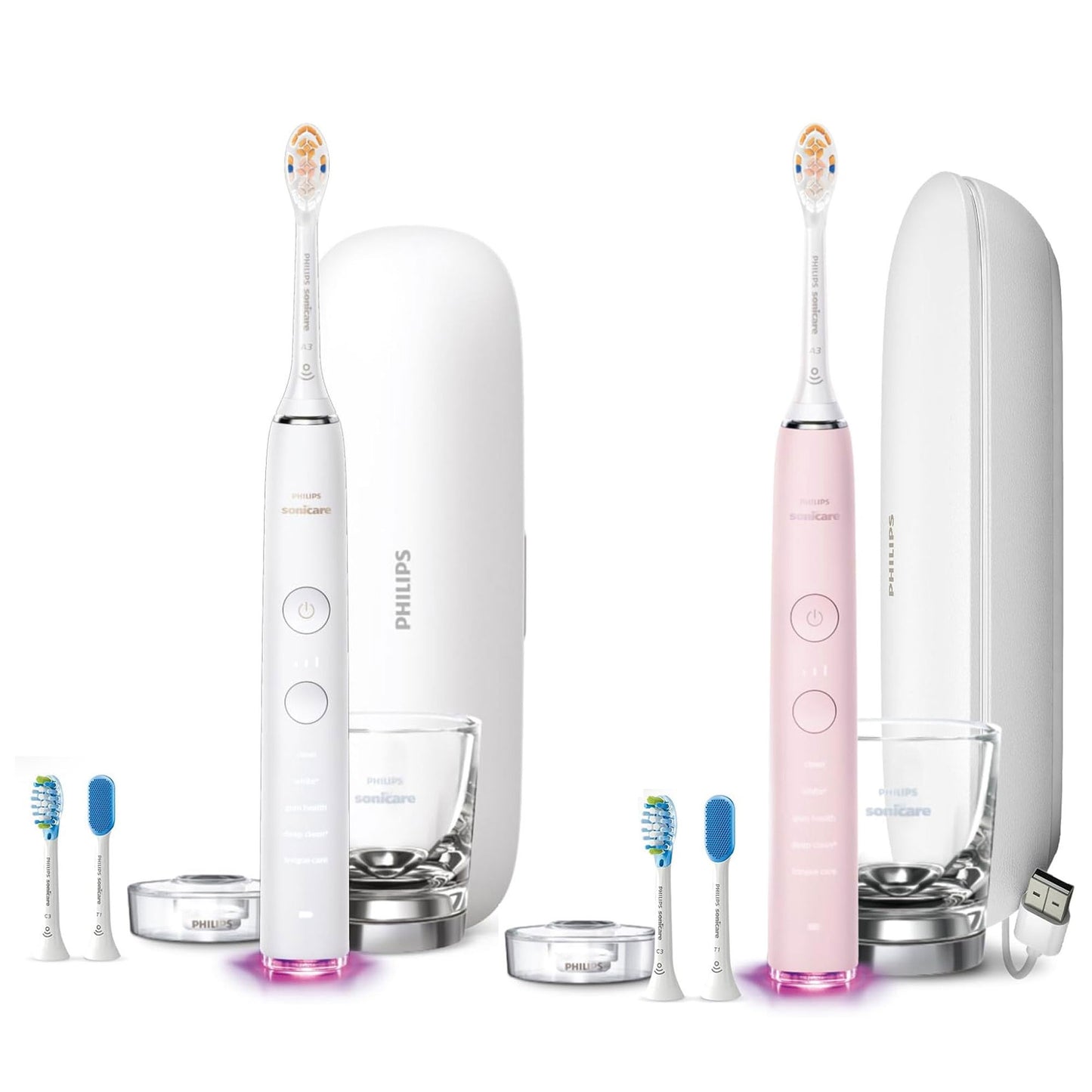 Philips Sonicare DiamondClean Smart 9500 Electric Toothbrush HX9923 White and Pink