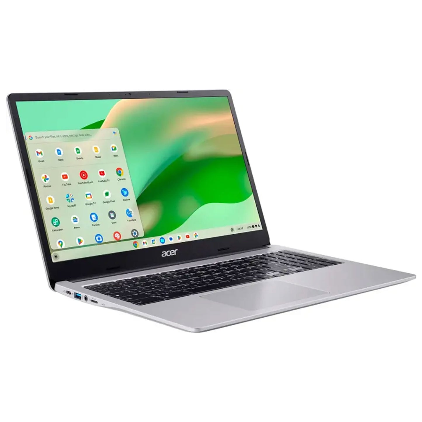 Acer Chromebook 315 15.6" Full HD Laptop 4GB LPDDR4X, 64GB eMMC (Sparkly Silver) + Case with Sennheiser MKE 200 Mobile Kit and 64GB microSDXC Card