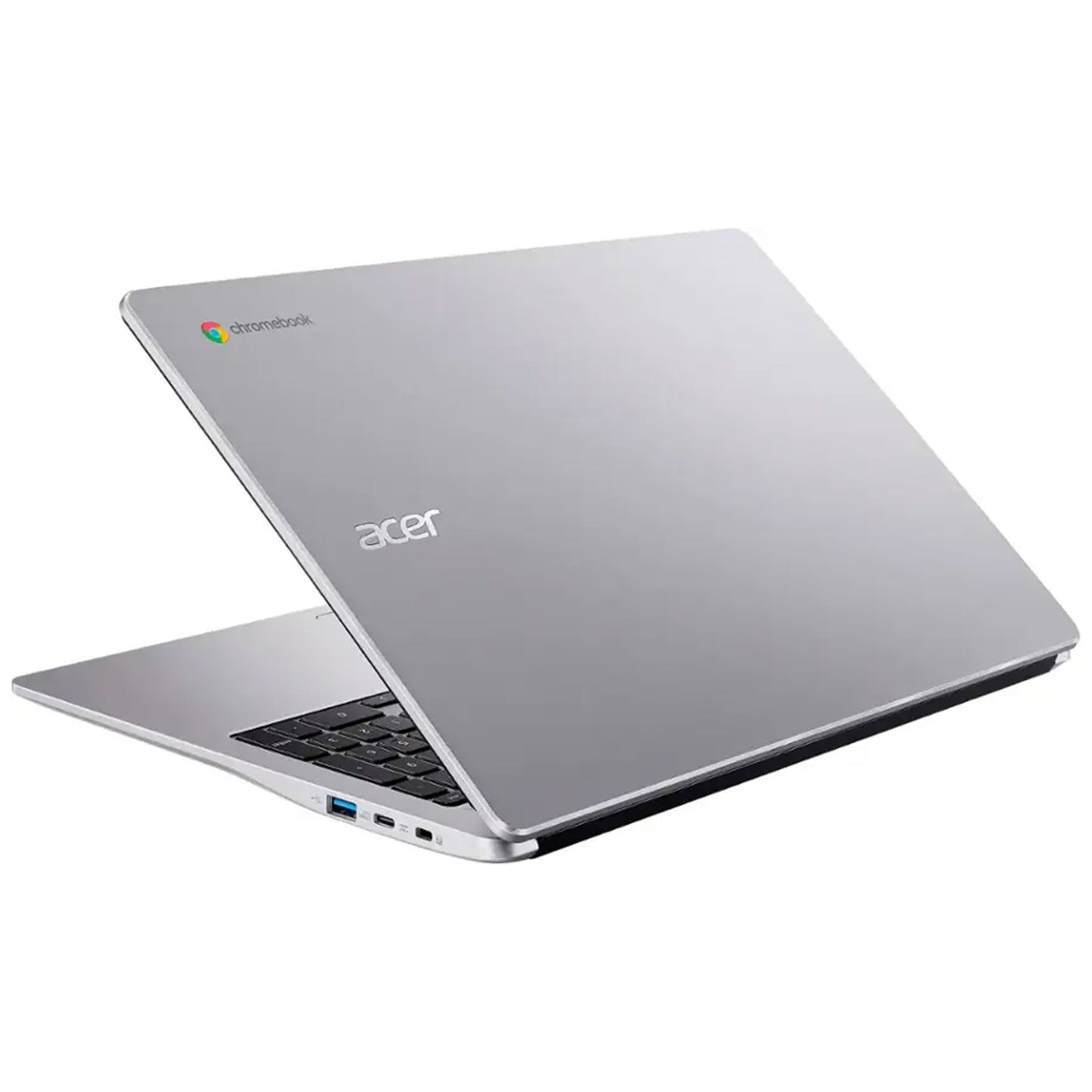Acer Chromebook 315 15.6" Full HD Laptop - Intel Celeron N4500, 4GB LPDDR4X, 64GB eMMC (Sparkly Silver) with Protective Case + Cables