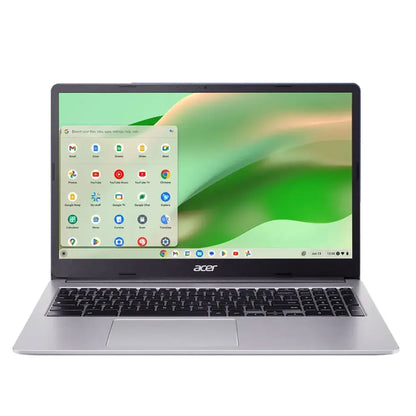 Acer Chromebook 315 15.6" Full HD Laptop - Intel Celeron N4500, 4GB LPDDR4X, 64GB eMMC (Sparkly Silver) with Protective Case + Cables