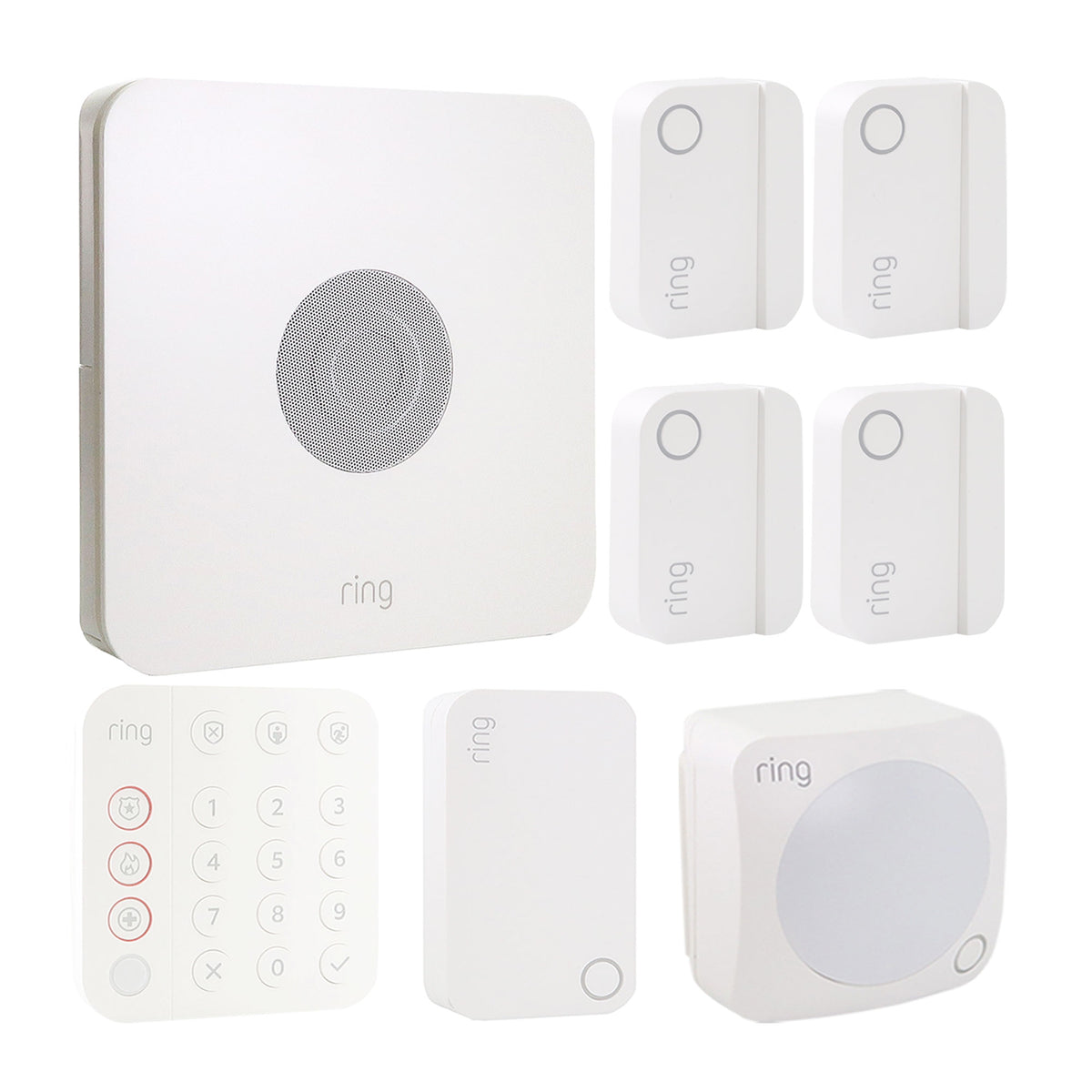 Ring Alarm 8-Piece Security Kit (2nd Gen) - White with Ring 1080p Video Doorbell (2020 Release, Venetian Bronze)