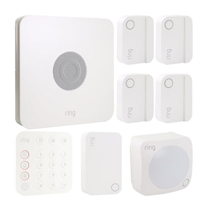 Ring Alarm 8-Piece Security Kit (2nd Gen) - White with Ring 1080p Video Doorbell (2020 Release, Venetian Bronze)