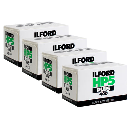 Ilford HP5 Plus Black & White Negative Film 35mm Roll Film, 36 Exposures - 4 Pack