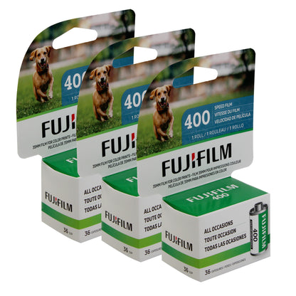 FUJIFILM 400 Color Negative Film (35mm Roll Film, 36 Exposures) - 3 Pack