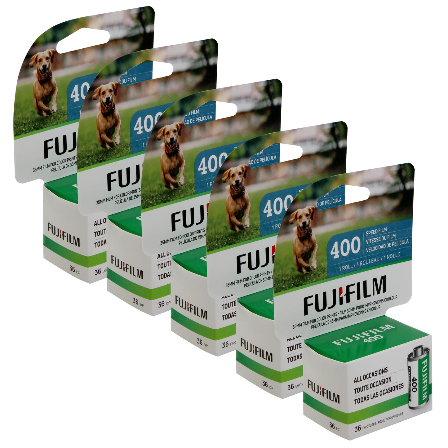 FUJIFILM 400 Color Negative Film (35mm Roll Film, 36 Exposures) - 5 Pack