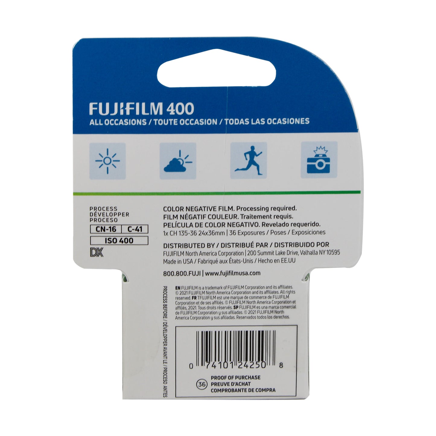 FUJIFILM 400 Color Negative Film (35mm Roll Film, 36 Exposures) - 5 Pack