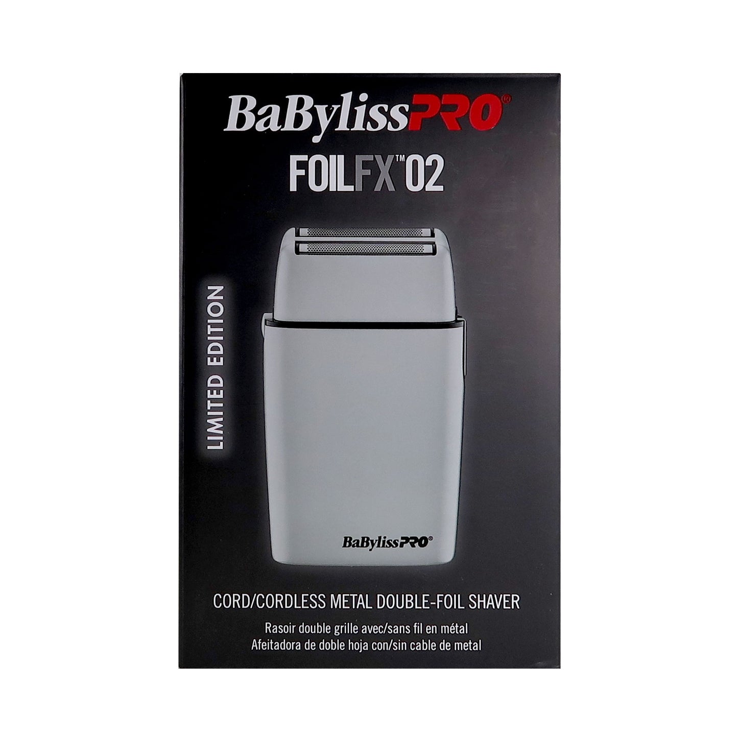 BaByliss Pro LIMITED EDITION Cordless Metal Double Foil Shaver (Gray) FXFS2GY