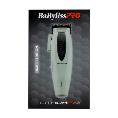 BaByliss Pro LITHIUMFX+ Limited Edition Cordless Lithium Ergonomic Clipper (Grey) FX673NSGY with Barberology Comb Set - Red