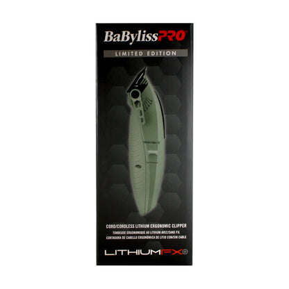BaByliss Pro LITHIUMFX+ Limited Edition Cordless Lithium Ergonomic Clipper (Grey) FX673NSGY with Barberology Comb Set - Red