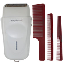 BaByliss Pro Limited Edition LithiumFX+ Cord/Cordless Lithium Ergonomic Double Foil Shaver (Gray) FXFS573GY with Barberology Comb Set - Red