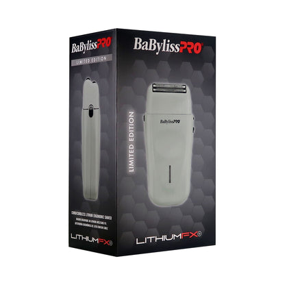 BaByliss Pro Limited Edition LithiumFX+ Cord/Cordless Lithium Ergonomic Double Foil Shaver (Gray) FXFS573GY with Barberology Comb Set - Red