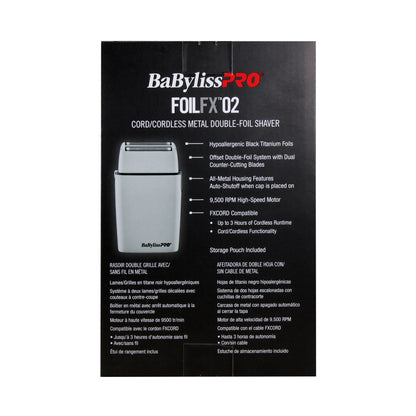 BaByliss Pro LIMITED EDITION Cordless Metal Double Foil Shaver (Gray) FXFS2GY with Barberology Comb Set - Red