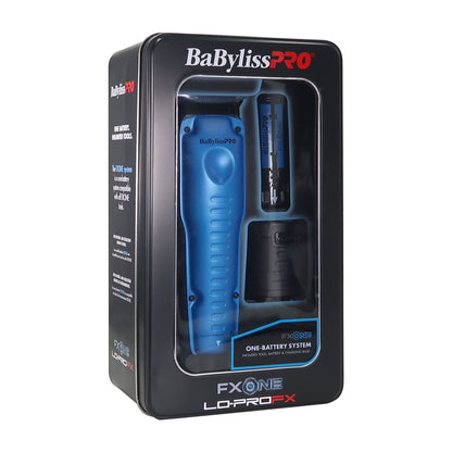 BaByliss Pro LIMITED EDITION LO-PROFX Interchangeable Battery Cordless Clipper (Blue) FX829BL with Barberology Comb Set (Clipper, Cutting, Taper Combs) - Red