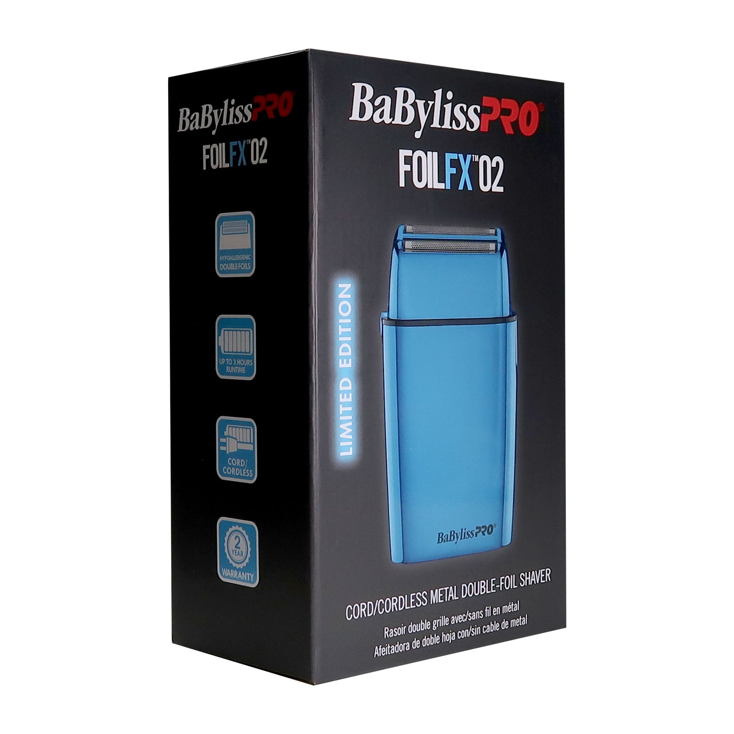 Babyliss Pro Nano Titanium Portofino 6600 Full-Size Hair Dryer Blue BNT6610N with LIMITED EDITION Cordless Metal Double Foil Shaver Blue FXFS2BL Bundle