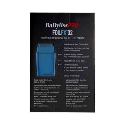 Babyliss Pro Nano Titanium Portofino 6600 Full-Size Hair Dryer Blue BNT6610N with LIMITED EDITION Cordless Metal Double Foil Shaver Blue FXFS2BL Bundle