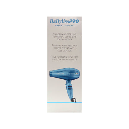 Babyliss Pro Nano Titanium Portofino 6600 Full-Size Hair Dryer Blue BNT6610N with LIMITED EDITION Cordless Metal Double Foil Shaver Blue FXFS2BL Bundle
