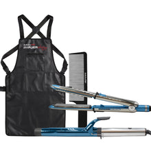 BaByliss Pro Prima3000 1¼" Styling Iron & 1¼" Extended Barrel Curling Iron Combo BNTPP54UC with Barberology Apron and Barberology 9" Comb - Black